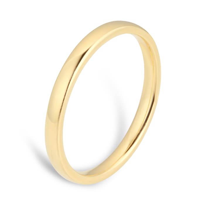 Goldsmiths 2mm Slight Court Standard  Wedding Ring In 18 Carat Yellow Gold