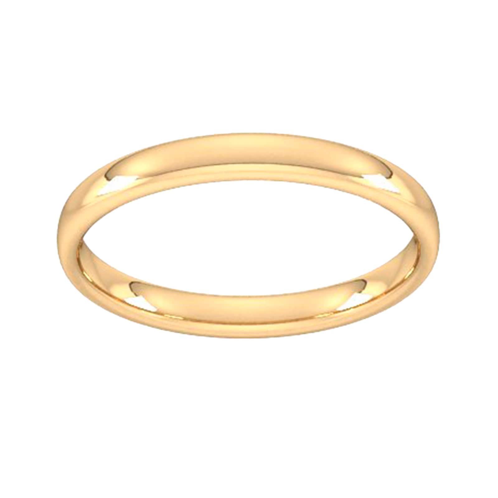 2.5mm Slight Court Standard Wedding Ring In 18 Carat Yellow Gold - Ring Size S