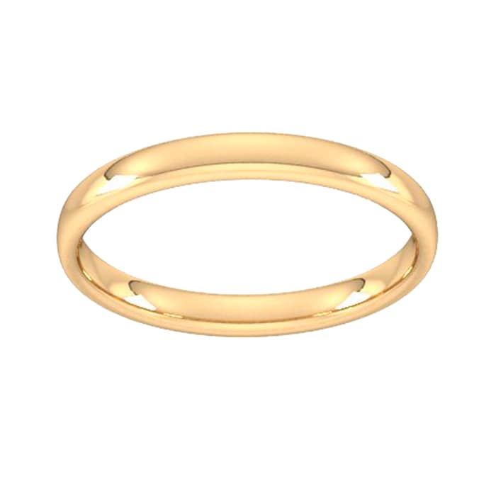 Goldsmiths 2.5mm Slight Court Standard  Wedding Ring In 18 Carat Yellow Gold