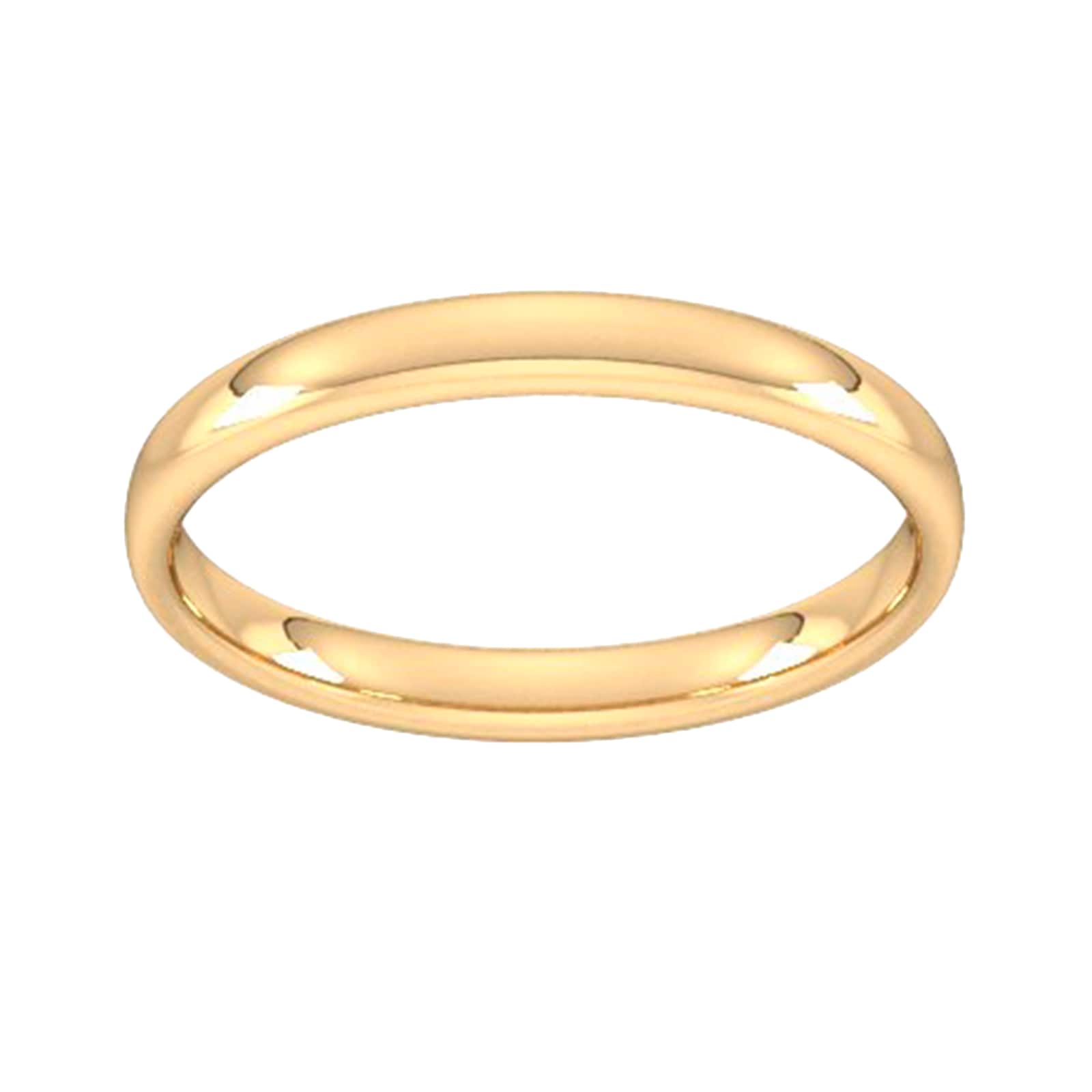 Goldsmiths 2.5mm Slight Court Standard  Wedding Ring In 18 Carat Yellow Gold