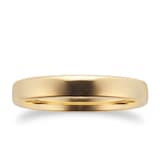 Goldsmiths 3mm Slight Court Standard  Wedding Ring In 18 Carat Yellow Gold