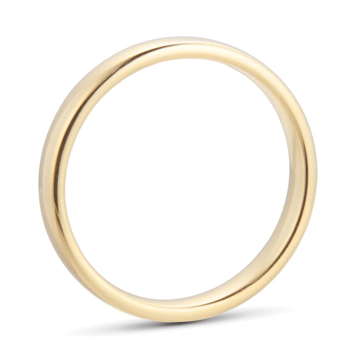 Goldsmiths 3mm Slight Court Standard  Wedding Ring In 18 Carat Yellow Gold - Ring Size J