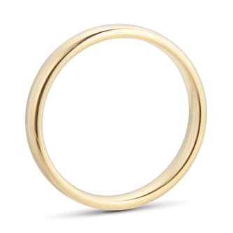 Goldsmiths 3mm Slight Court Standard  Wedding Ring In 18 Carat Yellow Gold