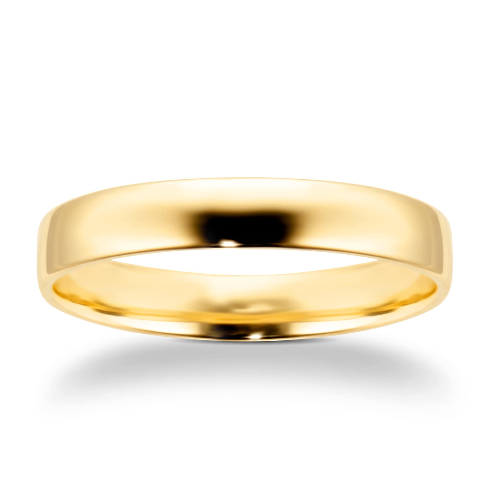 Goldsmiths 4mm Slight Court Standard Wedding Ring In 18 Carat Yellow Gold Goldsmiths 4mm Slight Court Standard Wedding Ring In 18 Carat Yellow Gold