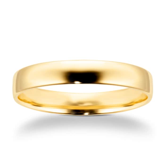 Goldsmiths 4mm Slight Court Standard  Wedding Ring In 18 Carat Yellow Gold