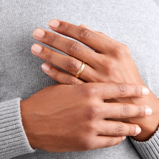 Goldsmiths 4mm Slight Court Standard  Wedding Ring In 18 Carat Yellow Gold