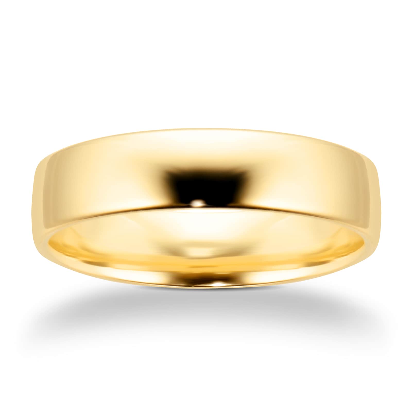 Goldsmiths 5mm Slight Court Standard  Wedding Ring In 18 Carat Yellow Gold Goldsmiths 5mm Slight Court Standard  Wedding Ring In 18 Carat Yellow Gold