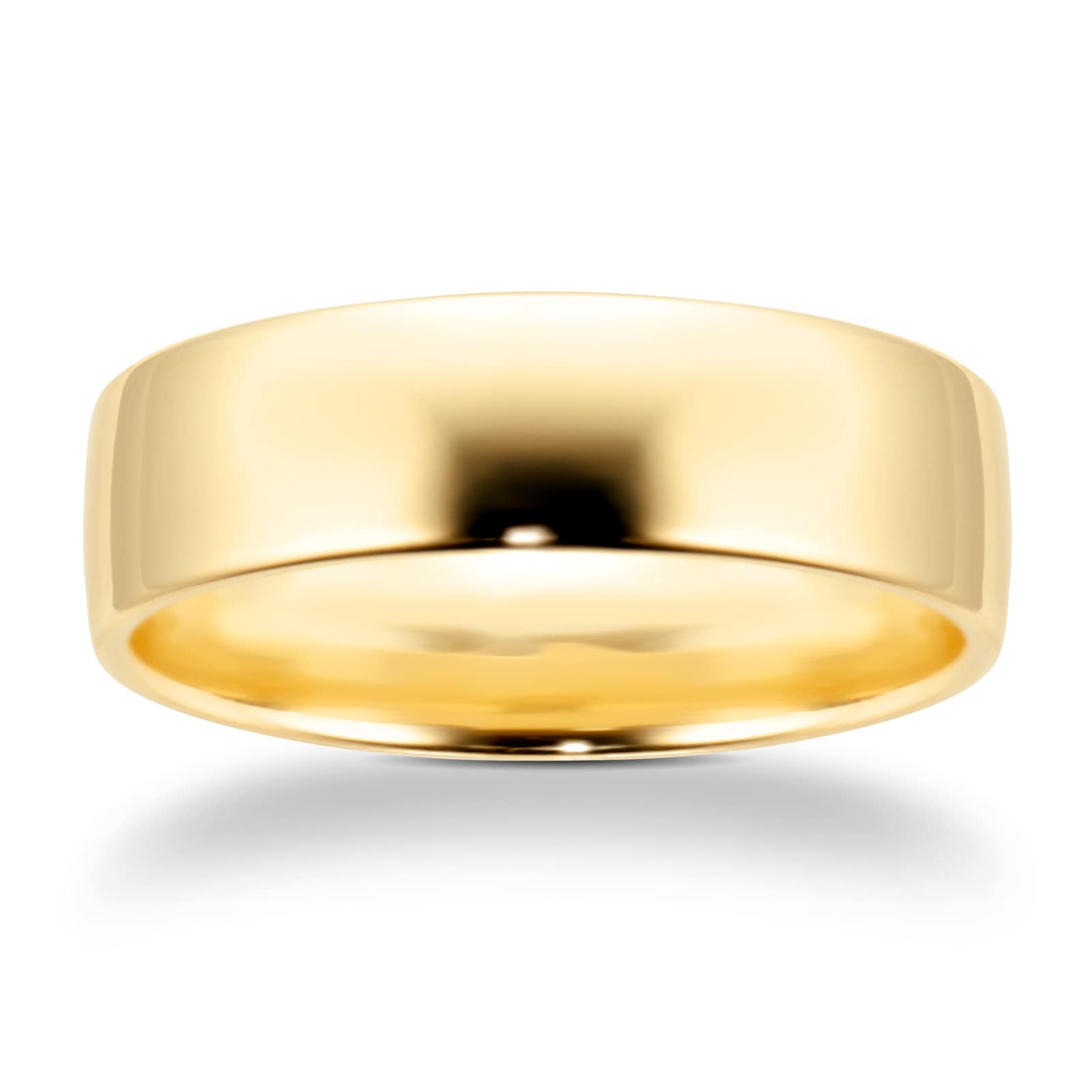 Goldsmiths 6mm Slight Court Standard Wedding Ring In 18 Carat Yellow Gold Goldsmiths 6mm Slight Court Standard Wedding Ring In 18 Carat Yellow Gold
