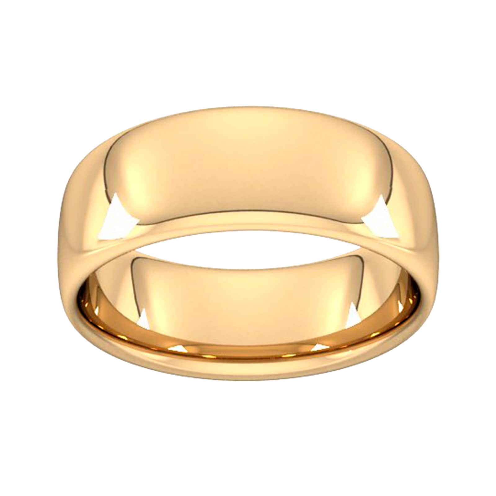 8mm Slight Court Heavy Wedding Ring In 18 Carat Yellow Gold - Ring Size T