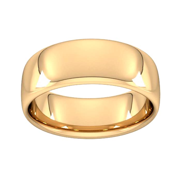 Goldsmiths 8mm Slight Court Heavy  Wedding Ring In 18 Carat Yellow Gold