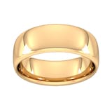 Goldsmiths 8mm Slight Court Heavy  Wedding Ring In 18 Carat Yellow Gold - Ring Size Q