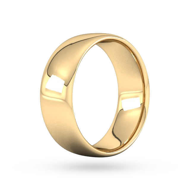 Goldsmiths 8mm Slight Court Heavy  Wedding Ring In 18 Carat Yellow Gold
