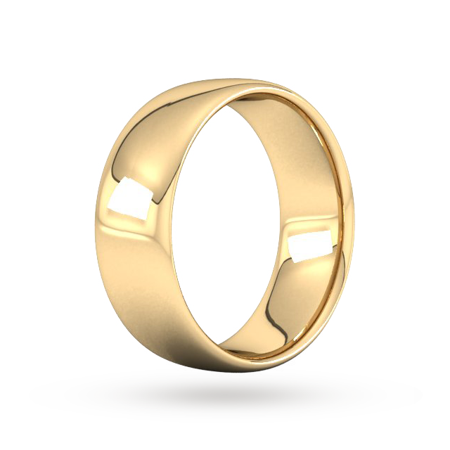 Goldsmiths 8mm Slight Court Heavy  Wedding Ring In 18 Carat Yellow Gold - Ring Size Q