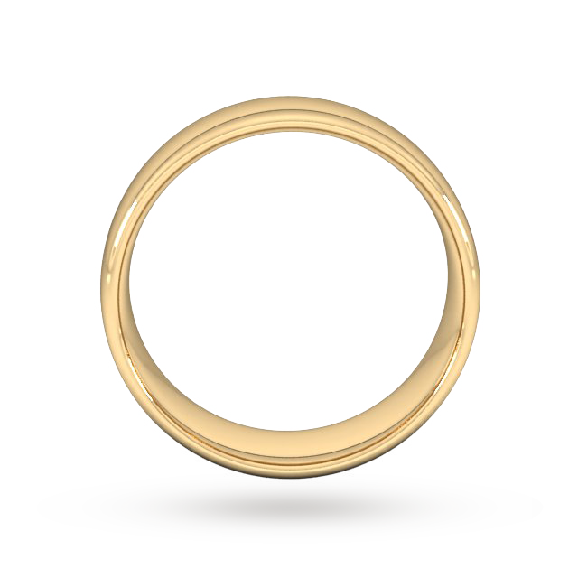 Goldsmiths 8mm Slight Court Heavy Wedding Ring In 18 Carat Yellow Gold