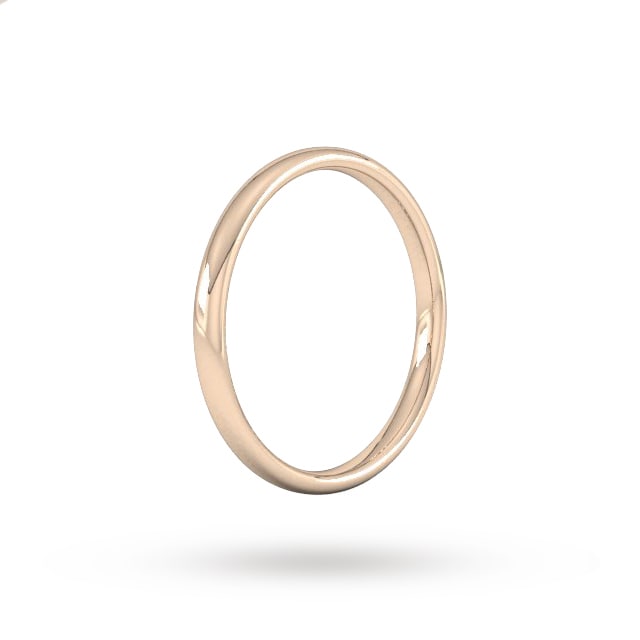 Goldsmiths 2mm Slight Court Standard  Wedding Ring In 18 Carat Rose Gold - Ring Size J