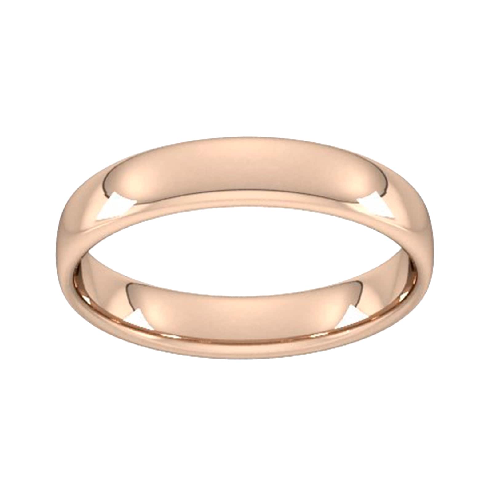 4mm Slight Court Standard Wedding Ring In 18 Carat Rose Gold - Ring Size J
