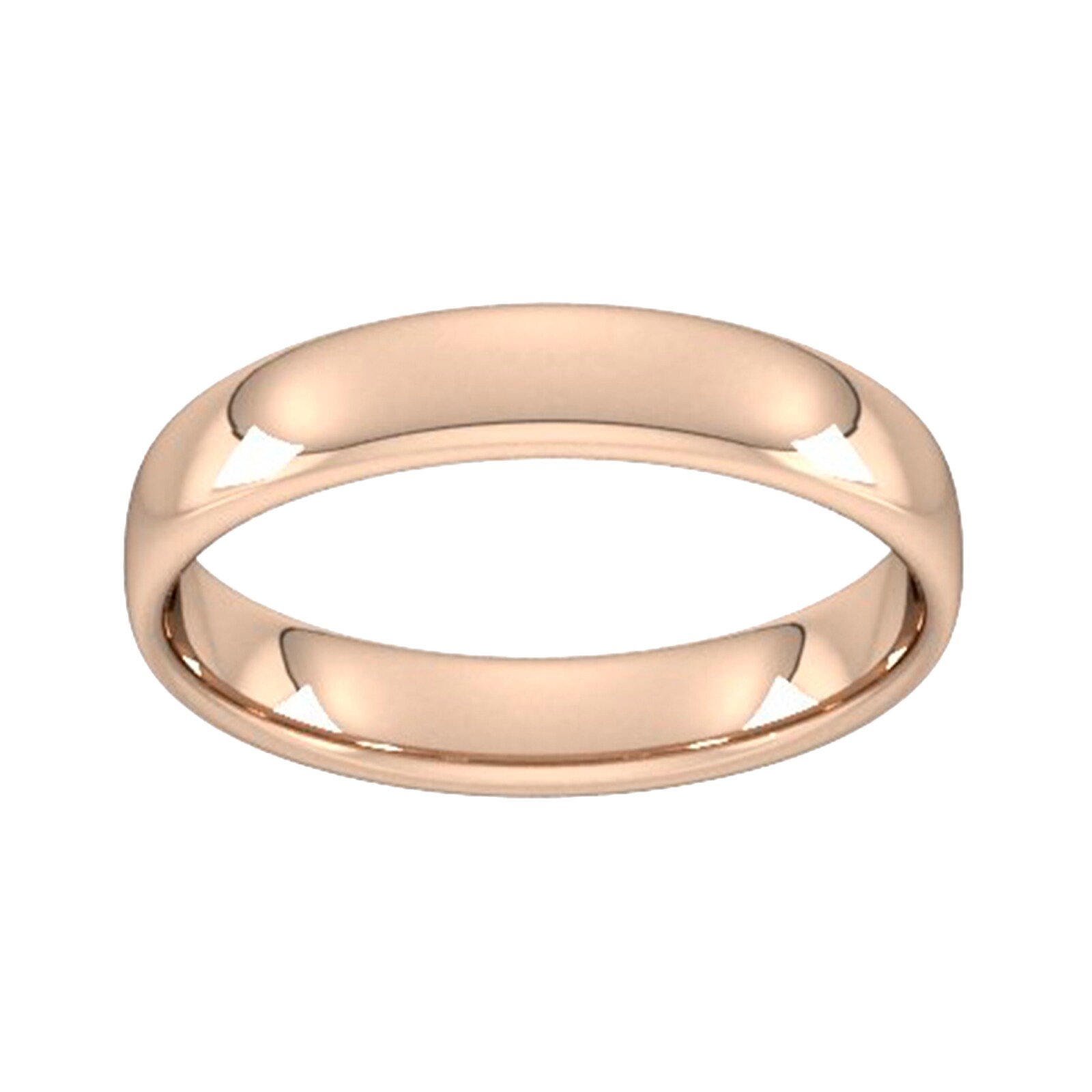 Goldsmiths 4mm Slight Court Standard  Wedding Ring In 18 Carat Rose Gold
