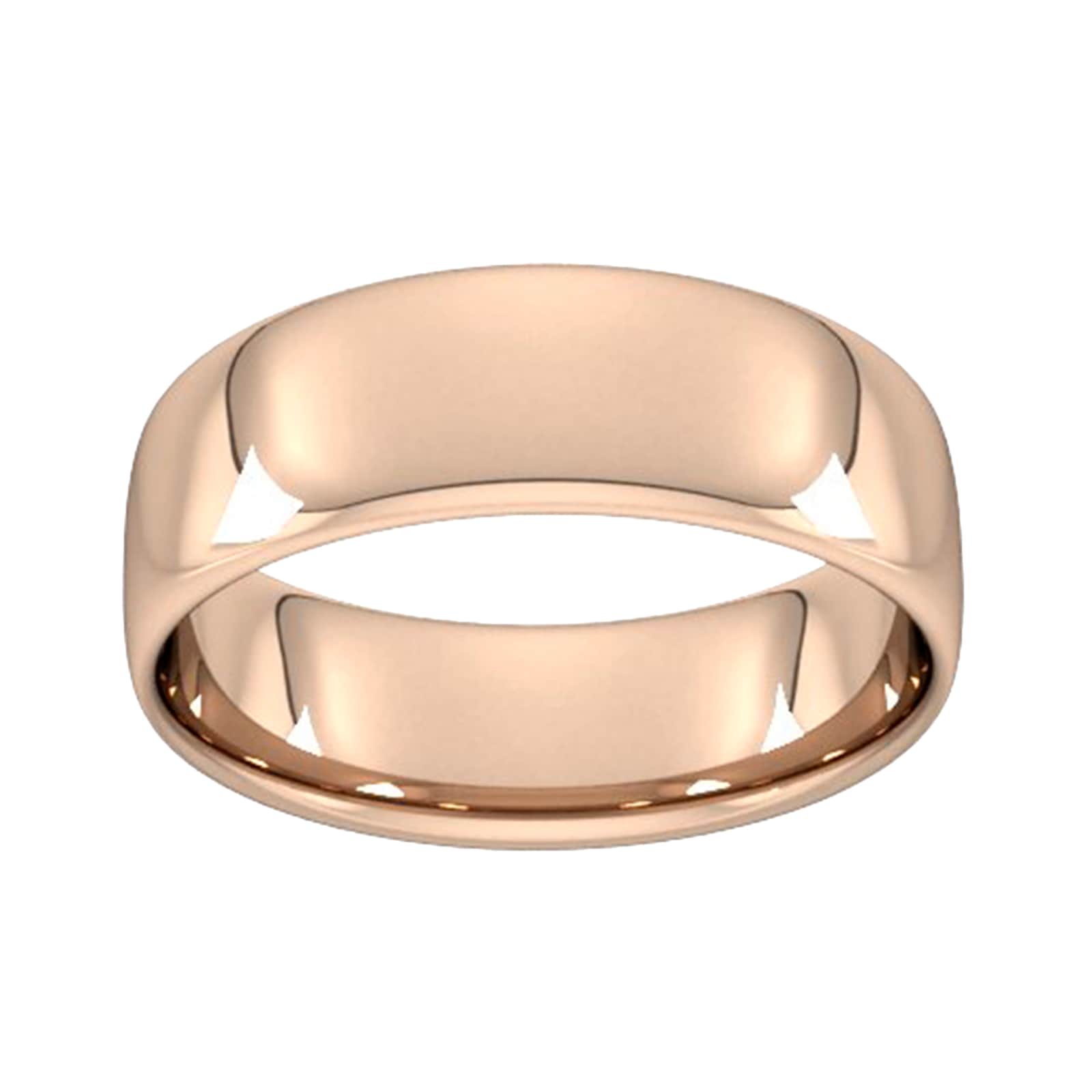 Click to view product details and reviews for 7mm Slight Court Standard Wedding Ring In 18 Carat Rose Gold Ring Size P.