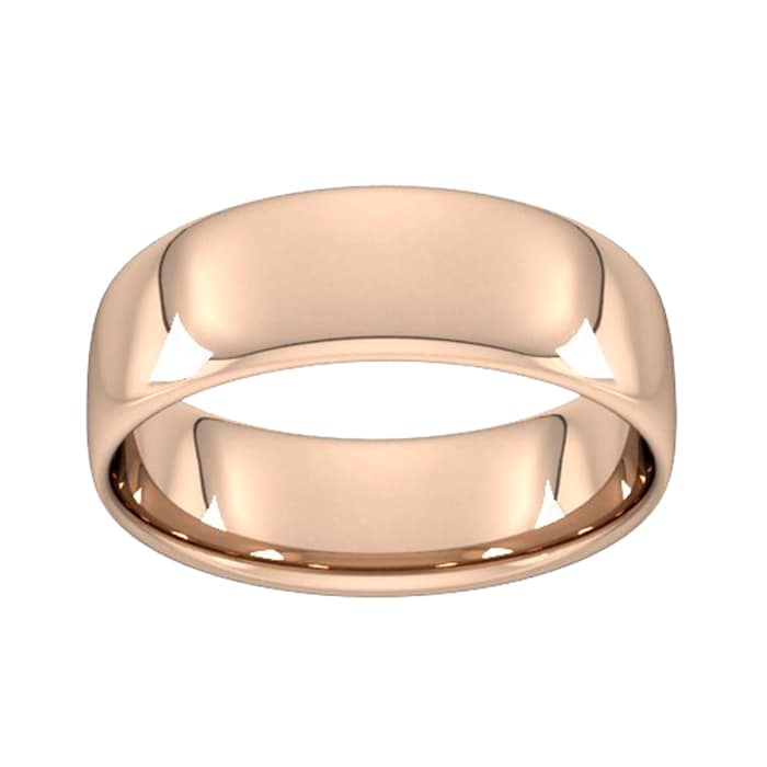 Goldsmiths 7mm Slight Court Standard  Wedding Ring In 18 Carat Rose Gold