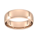 Goldsmiths 7mm Slight Court Standard  Wedding Ring In 18 Carat Rose Gold - Ring Size Q