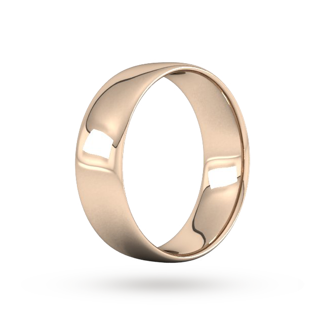 Goldsmiths 7mm Slight Court Standard  Wedding Ring In 18 Carat Rose Gold