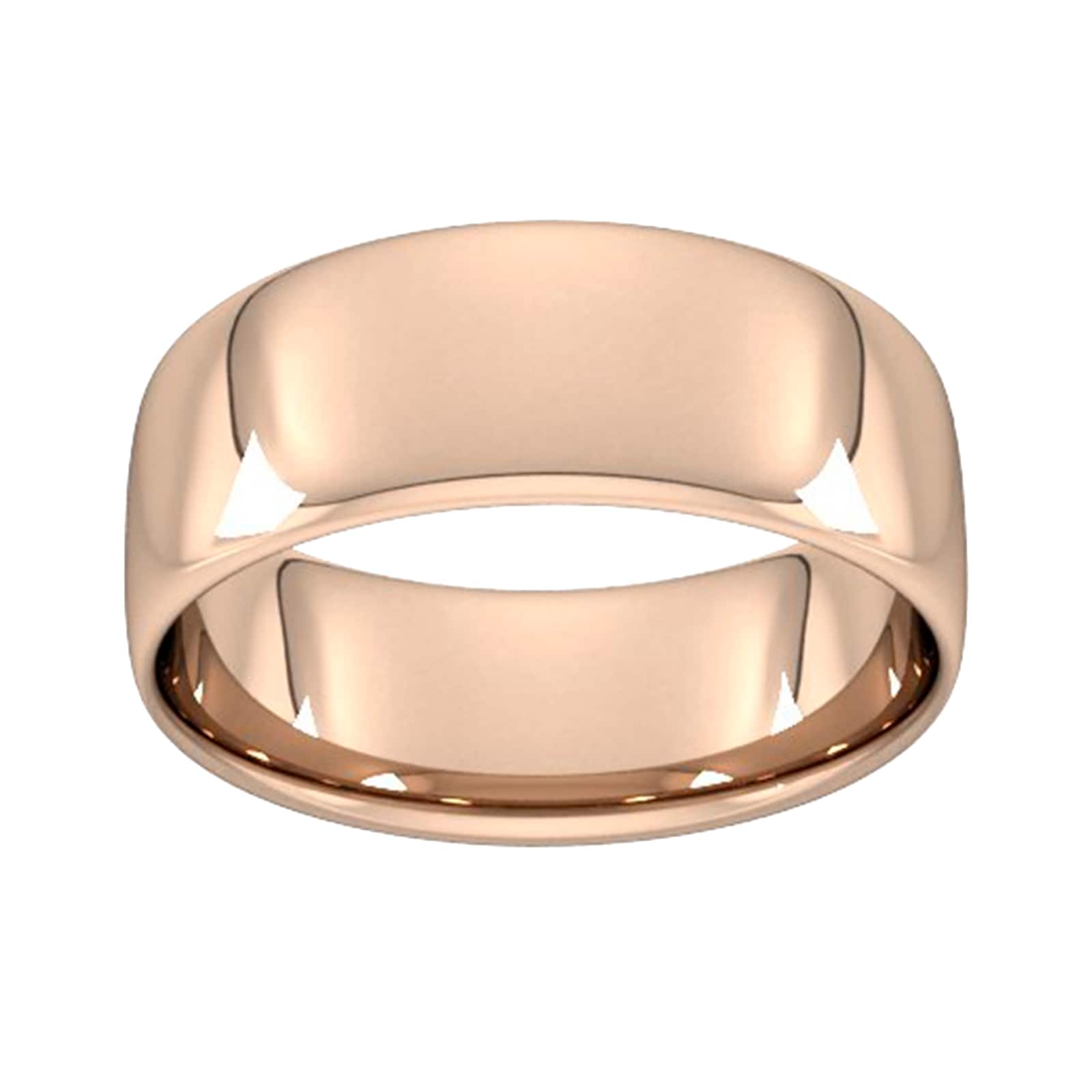8mm Slight Court Standard Wedding Ring In 18 Carat Rose Gold - Ring Size Y