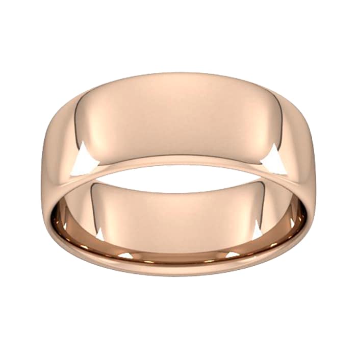 Goldsmiths 8mm Slight Court Standard  Wedding Ring In 18 Carat Rose Gold - Ring Size Q