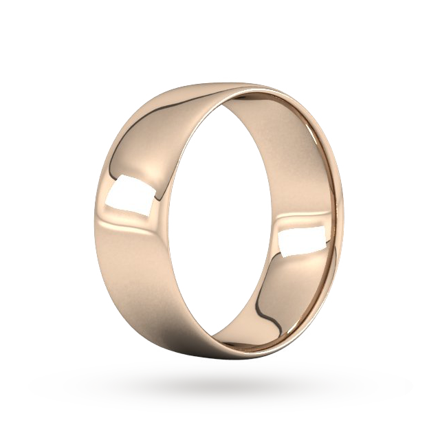 Goldsmiths 8mm Slight Court Standard  Wedding Ring In 18 Carat Rose Gold