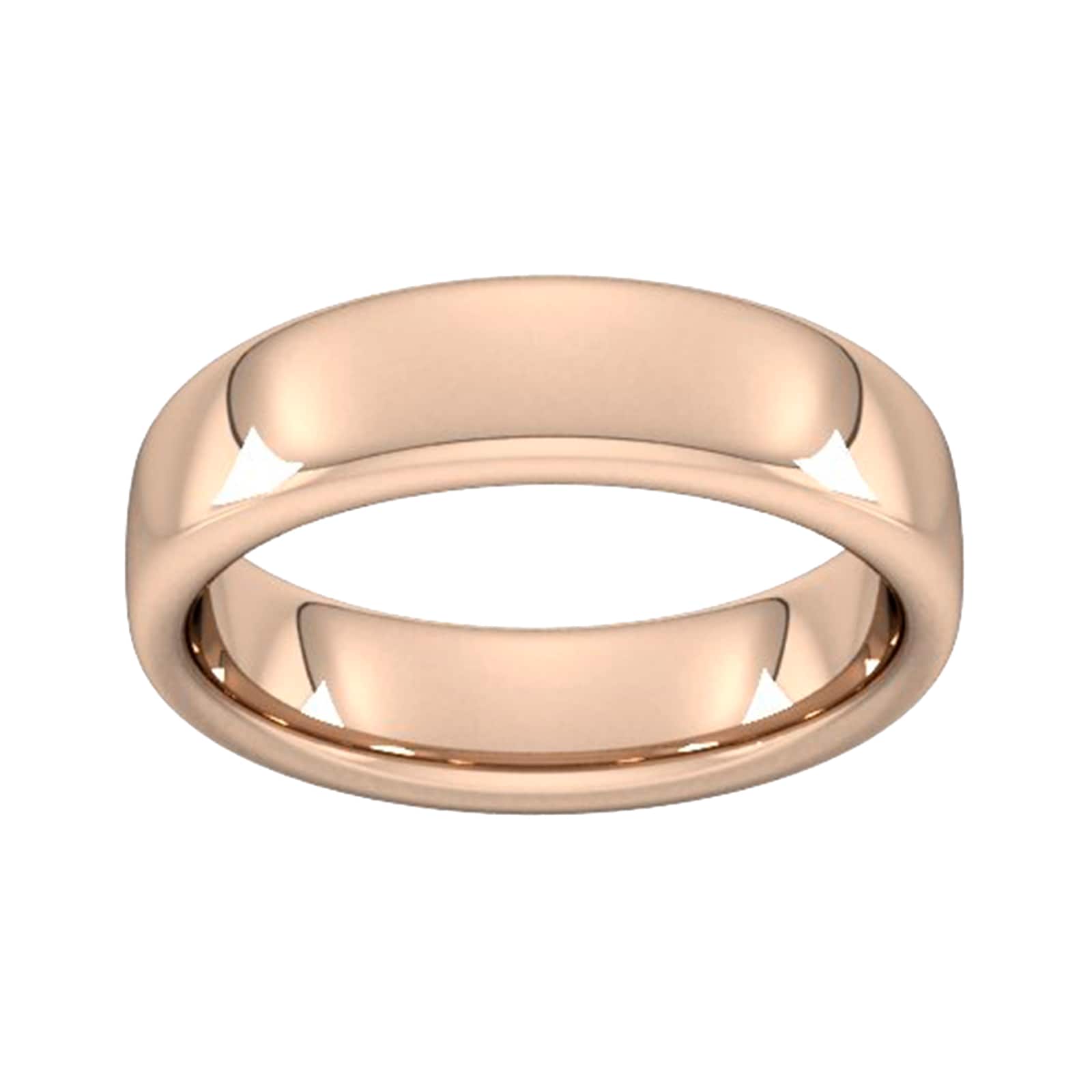 6mm Slight Court Extra Heavy Wedding Ring In 18 Carat Rose Gold - Ring Size I