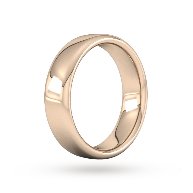 Goldsmiths 6mm Slight Court Extra Heavy  Wedding Ring In 18 Carat Rose Gold - Ring Size H