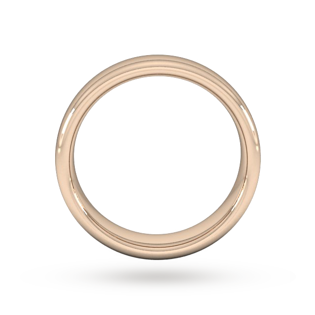 Goldsmiths 6mm Slight Court Extra Heavy  Wedding Ring In 18 Carat Rose Gold