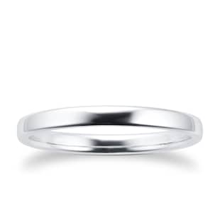 Goldsmiths 2mm Slight Court Standard  Wedding Ring In Platinum