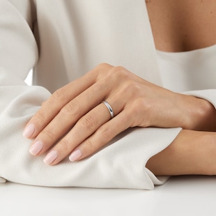 Goldsmiths 2mm Slight Court Standard  Wedding Ring In Platinum