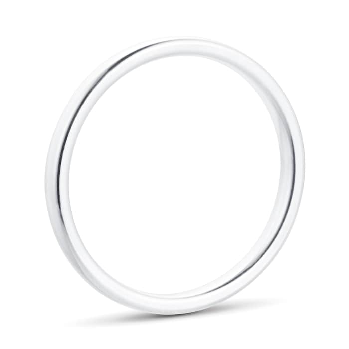 Goldsmiths 2mm Slight Court Standard  Wedding Ring In Platinum