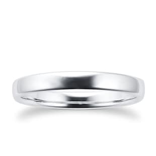 Goldsmiths 2.5mm Slight Court Standard  Wedding Ring In Platinum