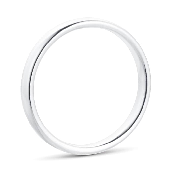 Goldsmiths 2.5mm Slight Court Standard  Wedding Ring In Platinum - Ring Size I