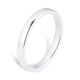 Goldsmiths 2.5mm Slight Court Standard  Wedding Ring In Platinum - Ring Size I