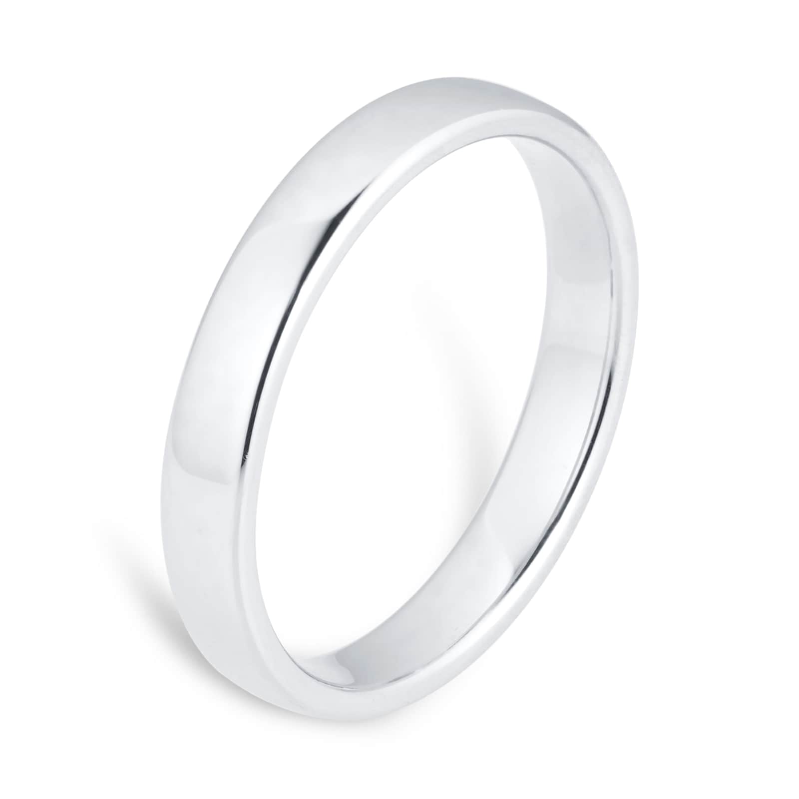 Goldsmiths 3mm Slight Court Standard  Wedding Ring In Platinum - Ring Size K
