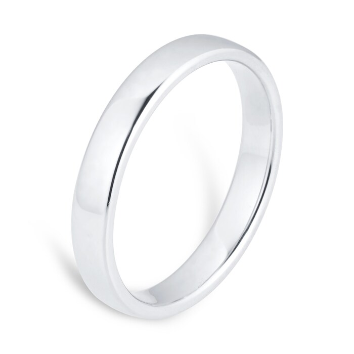 Goldsmiths 3mm Slight Court Standard  Wedding Ring In Platinum - Ring Size J