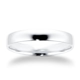Goldsmiths 4mm Slight Court Standard  Wedding Ring In Platinum