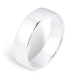 Goldsmiths 6mm Slight Court Standard  Wedding Ring In Platinum - Ring Size Q