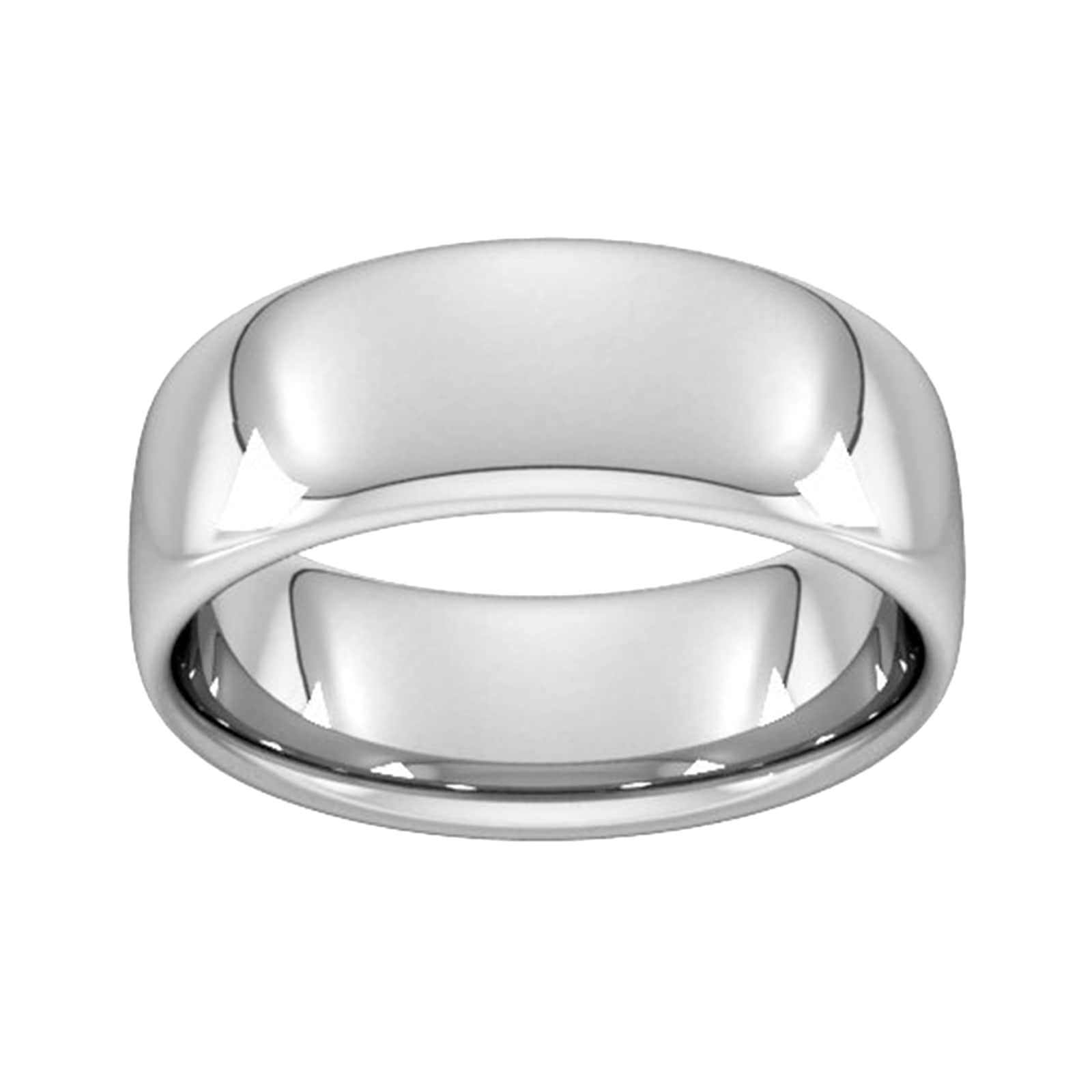 8mm Slight Court Heavy Wedding Ring In Platinum - Ring Size H