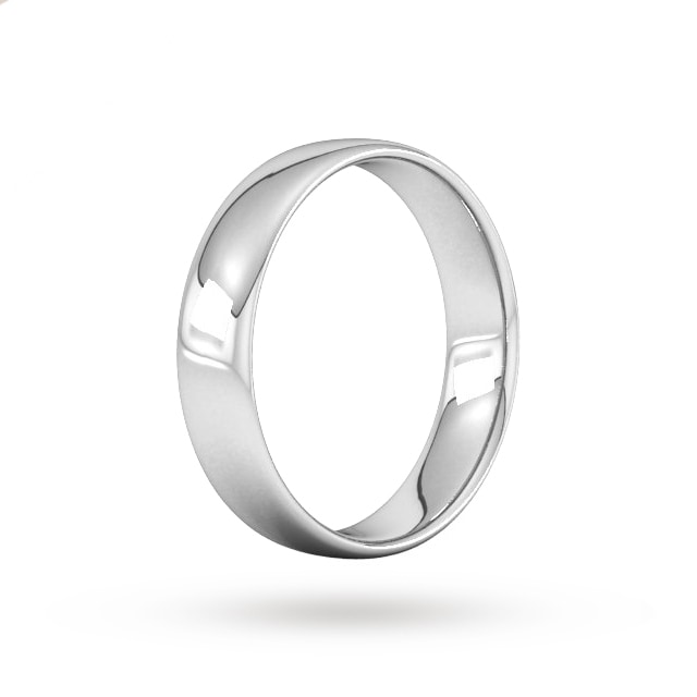 Goldsmiths 5mm Slight Court Standard  Wedding Ring In 950  Palladium - Ring Size P