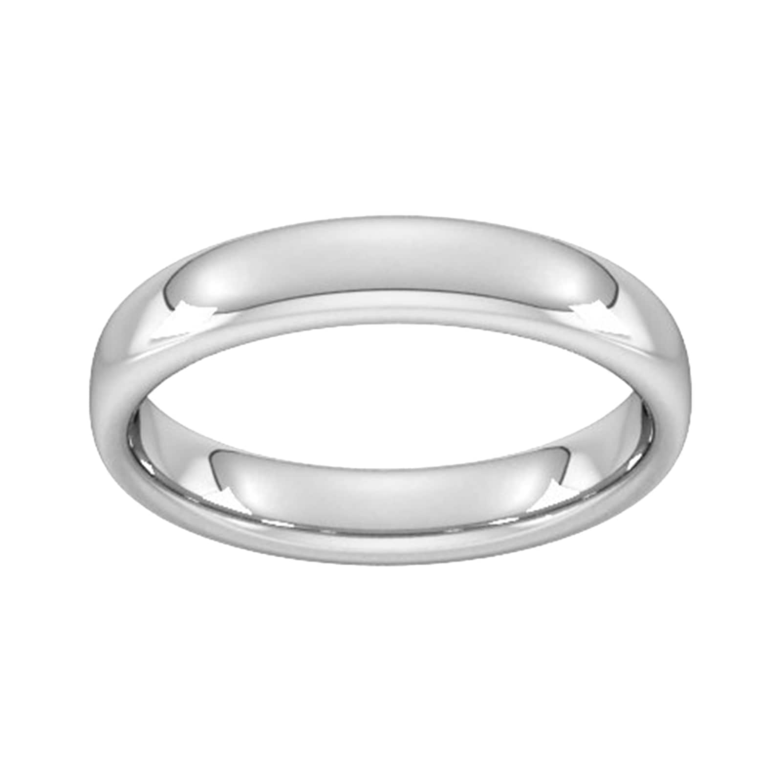 4mm Slight Court Heavy Wedding Ring In 950 Palladium - Ring Size V