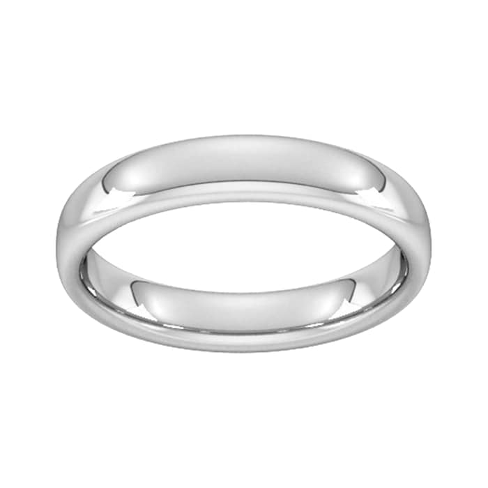 Goldsmiths 4mm Slight Court Heavy  Wedding Ring In 950  Palladium - Ring Size U.5