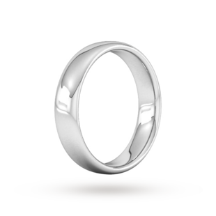 Goldsmiths 5mm Slight Court Heavy  Wedding Ring In 950  Palladium