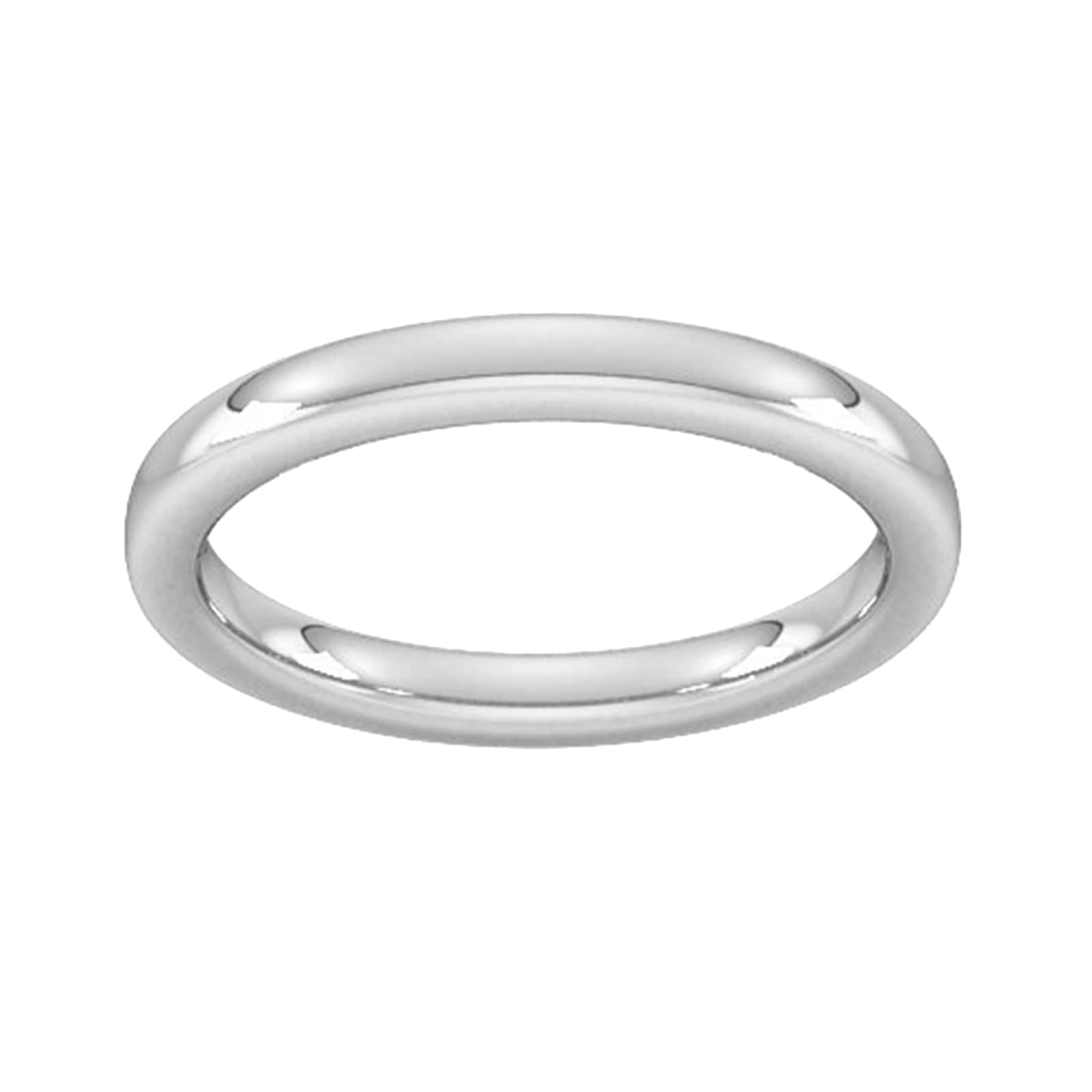 2.5mm Slight Court Extra Heavy Wedding Ring In Sterling Silver - Ring Size O