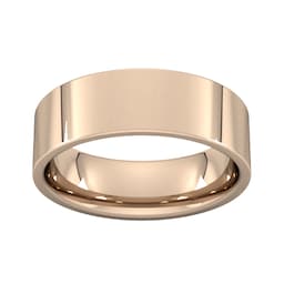 08300238 - 7mm Flat Court Heavy Wedding Ring In 9 Carat Rose Gold