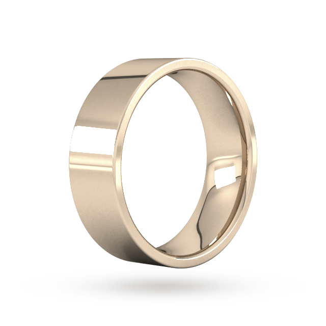 Goldsmiths 7mm Flat Court Heavy  Wedding Ring In 9 Carat Rose Gold