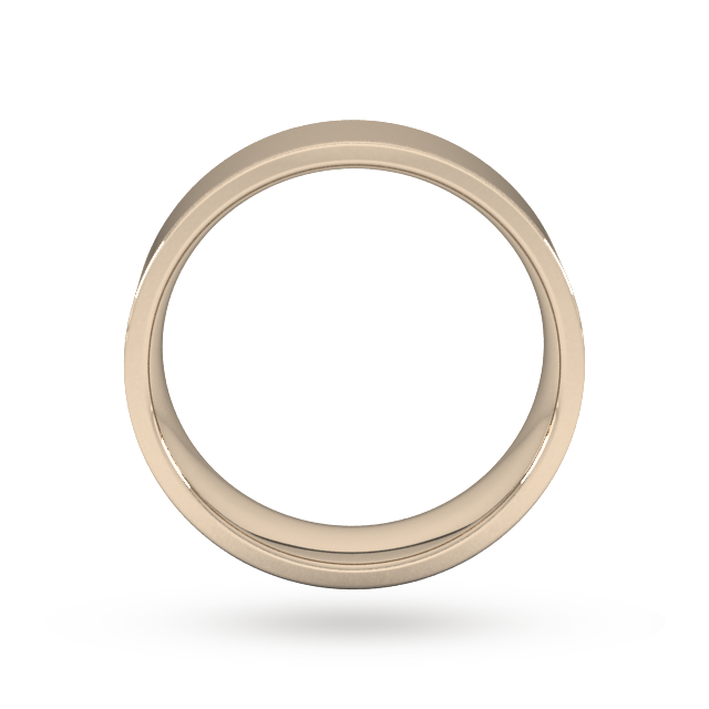 Goldsmiths 7mm Flat Court Heavy  Wedding Ring In 9 Carat Rose Gold